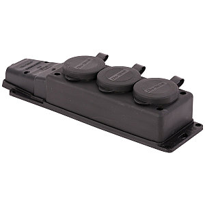 Тройная групповая розетка  с заглушками 4004 1X16A