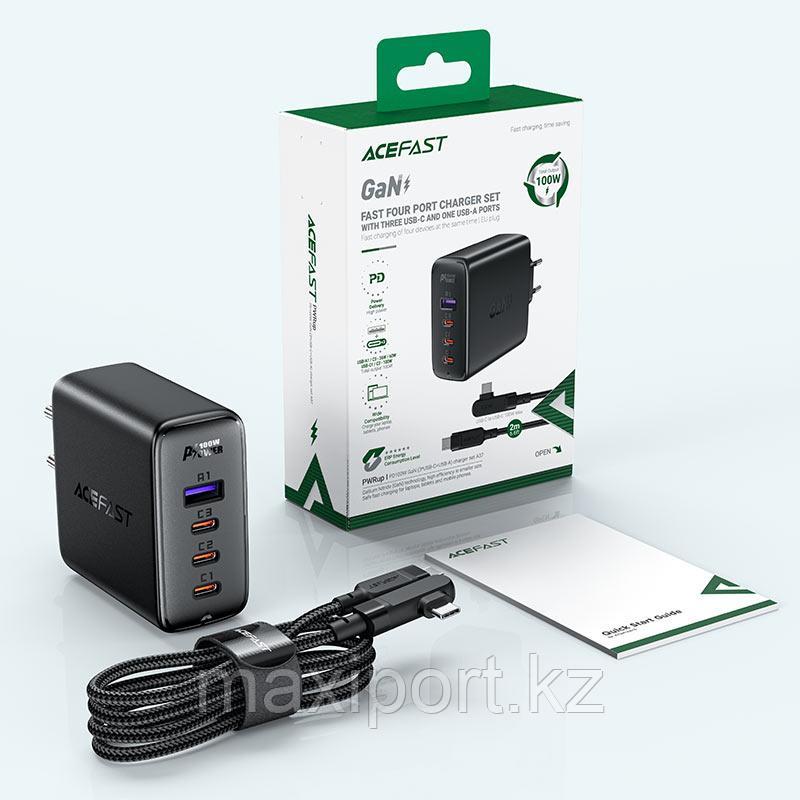 Gan зарядное устройство Acefast PD100W С кабелем usb-c на usb-c 2метра 100w в комплекте! - фото 3 - id-p113989351