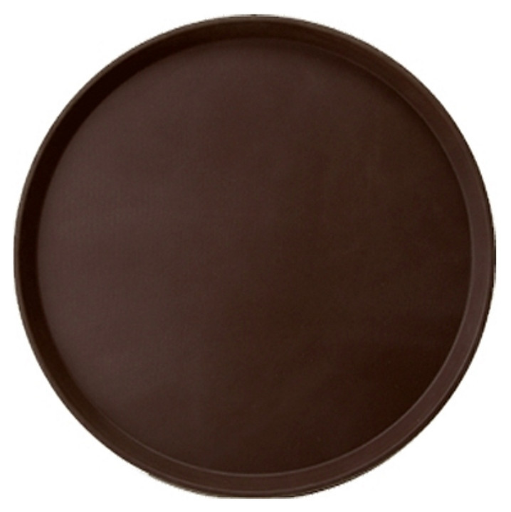 Поднос круглый ROAL прорезиненный (400х25 мм) коричневый - фото 1 - id-p113989462