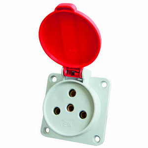 Внутренняя розетка с  заглушкой серо-красная 401042 3X25A