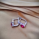 Серебряный комплект красный "Эрика" 18р, набор украшений серьги, кулон, кольцо, фото 4