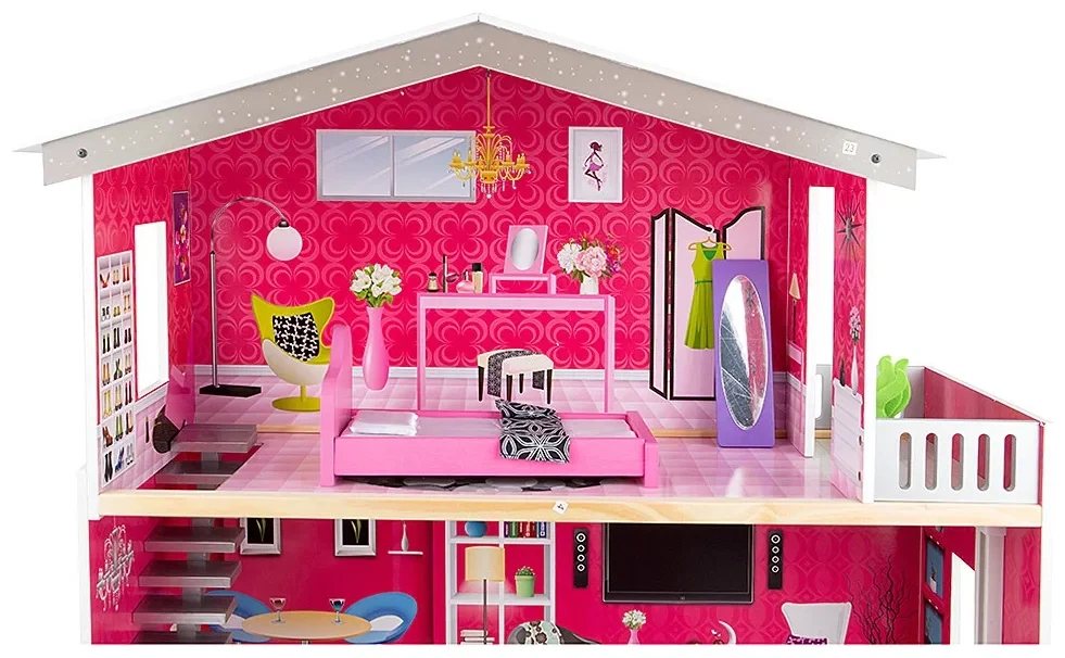 Игровой набор "Деревянный дом для кукол" с мебелью, 82,5*31*115 см - фото 5 - id-p113878018