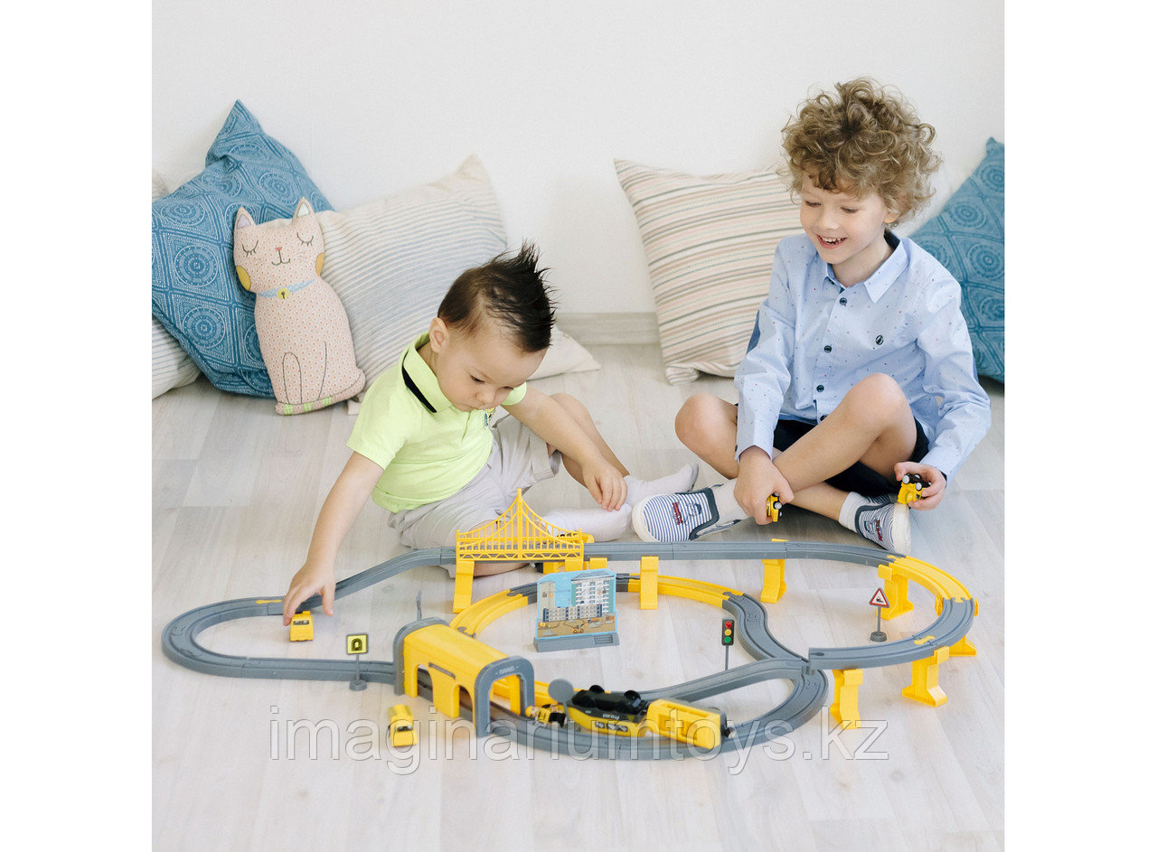 Детская железная дорога Givito Строительная площадка, 92 предмета, на батарейках со звуком - фото 6 - id-p113990049