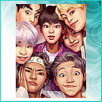 Картина по номерам "Корейская группа BTS" музыка K-POP (40х50)