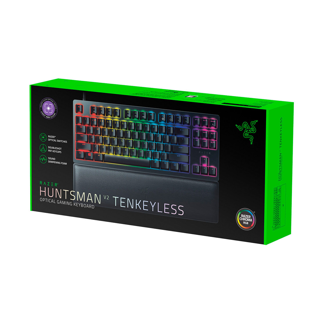 Игровая клавиатура без цифрового блока с фиолетовыми переключателями Razer Huntsman V2 Tenkeyless - фото 3 - id-p108984501