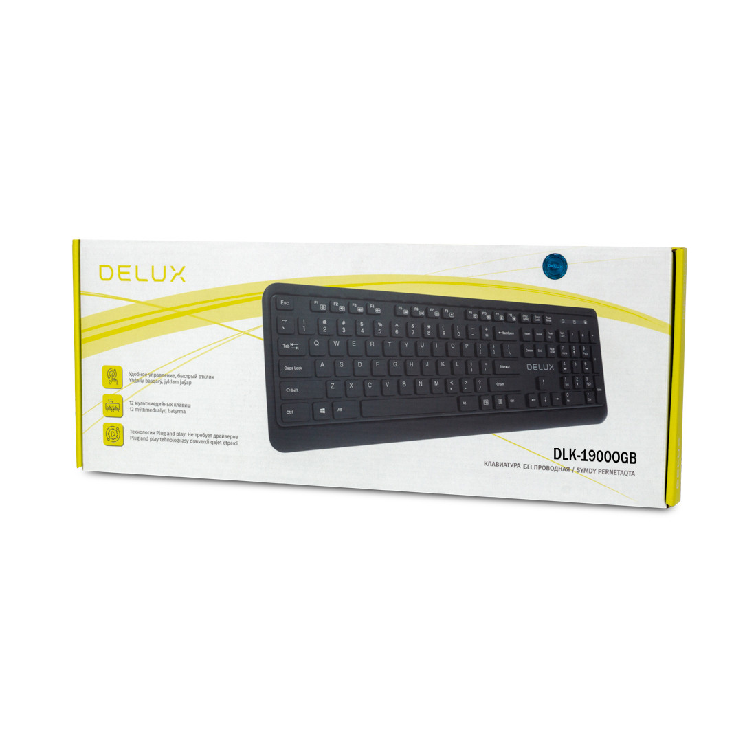 Клавиатура проводная, офисная, черная, Delux DLK-1900OGB - фото 3 - id-p108984575