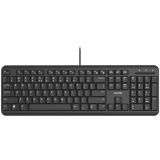 Клавиатура проводная с тихими переключателями, 105 клавиш, черная, длина кабеля 1,8 метра, размеры - фото 1 - id-p113990636