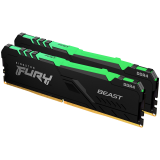 Оперативная память DDR4 Kingston 16GB 2666MT/s CL16 DIMM (Kit of 2) FURY Beast RGB