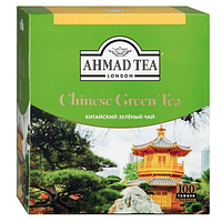 Чай зеленый Ahmad Tea Chinese Green Tea (Китайский зеленый чай), 100х1,8г, в пакетиках с ярлычками