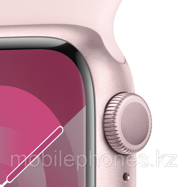 Смарт-часы Apple Watch Series 9 GPS 45mm Pink Aluminium Case with Light Pink Sport Band - фото 3 - id-p113999200