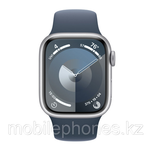 Смарт-часы Apple Watch Series 9 GPS 45mm Silver Aluminium Case with Storm Blue Sport Band, фото 1