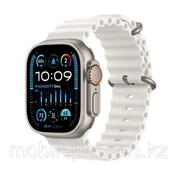 Смарт-часы Apple Watch Ultra 2 GPS + Cellular, 49mm Titanium Case with White Ocean Band - фото 2 - id-p113999203