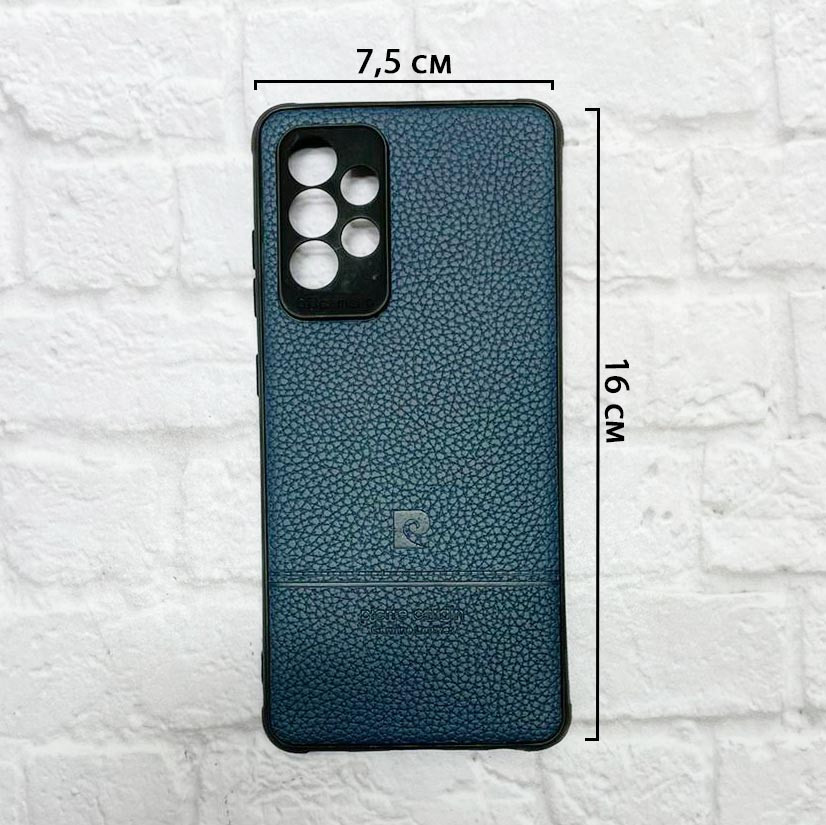 Чехол силиконовый на телефон Samsung Galaxy A52 синий под кожу - фото 2 - id-p113835014