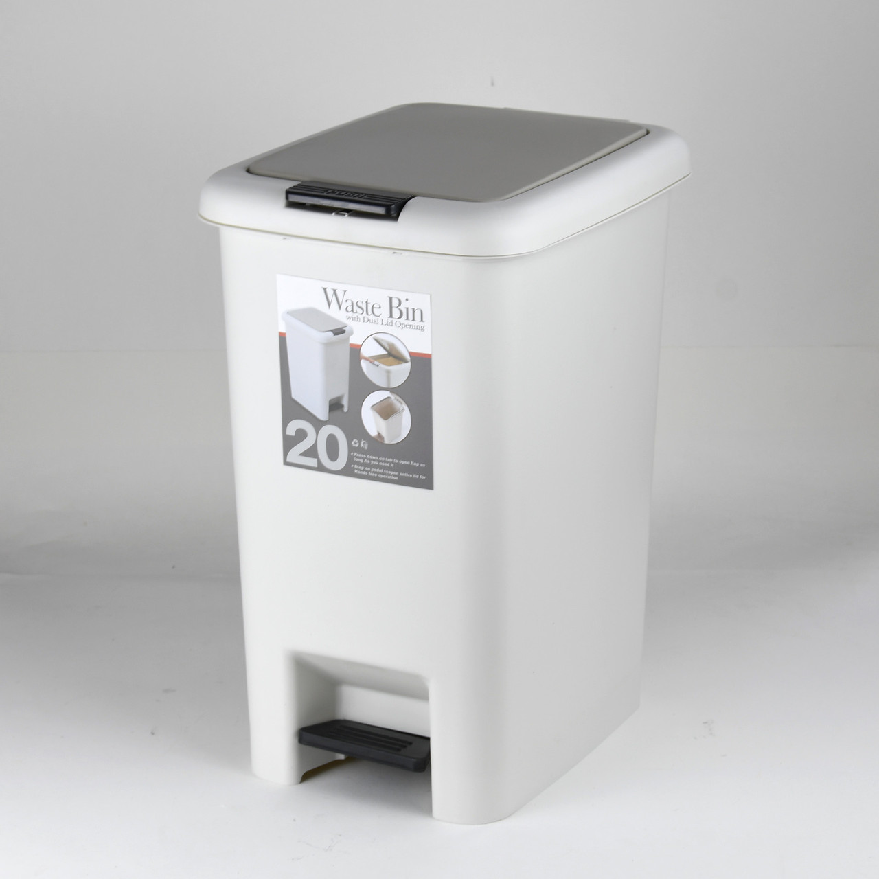Бак для мусора пластмассовый с педалью 20Л URN069G
