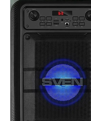 Колонка SVEN PS-400, black (12W, TWS, Bluetooth, FM, USB, microSD, LED-display, 1200mA*h)