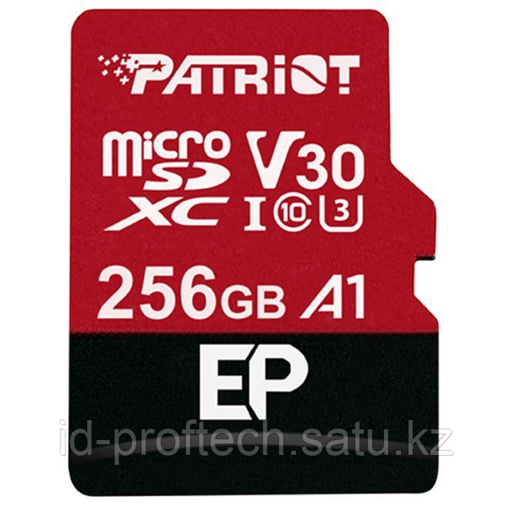 Карта памяти MicroSD Patriot EP microSDXC, 256GB, PEF256GEP31MCX, Class 10, V30, A1, +adapter - фото 1 - id-p113986426