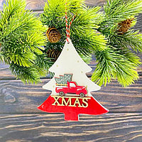 Деревянные елочные игрушки елочка