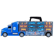 Машинка автовоз кейс серии "Полицейский участок" 54 см, синий Givito