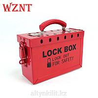 Красная безопасная коробка с навесным замком, стальная пластина, общая коробка для блокировки,13 дюймов