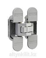 Петля дверная скрытая универсальная, 3D, 95x23 мм, 60 кг, цама, хром сатин., с 4 пласт. колпачками