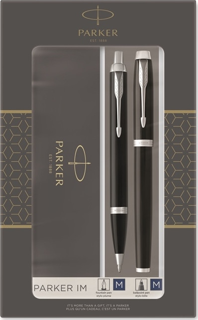 Набор подарочный, ручка шариковая и ручка перьевая IM Black CT Parker - фото 1 - id-p113987644