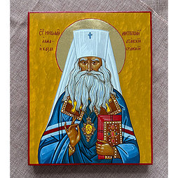 Икона Святитель Николай Алматинский ручная работа