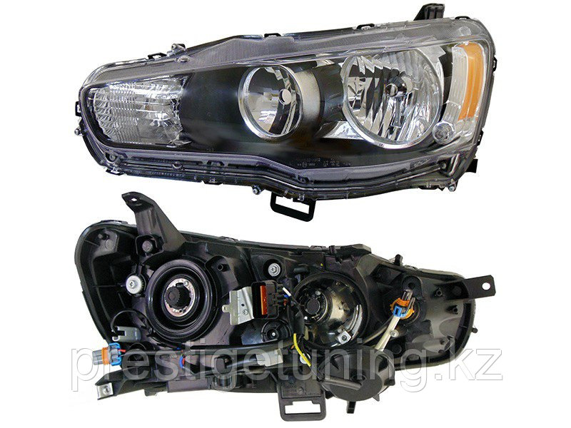 Передняя фара левая (L) на Mitsubishi Lancer X 2007-17 (DEPO)