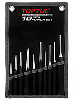 Набор выколоток и кернеров 10 шт на полотне TOPTUL GPAQ1001