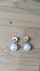 Серьги с белым жемчугом ( пр. Абая 141)