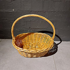 Средняя Плетенная Подарочная Корзина для фруктов, шампанского, конфет. Размер 40 см. Корзины. Цвет - золотой.