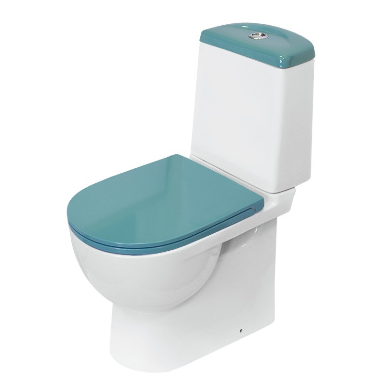 Унитаз компакт BEST Color Sea SL DM (морская волна сидение, крышка) дюропласт, soft close, clip up