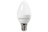 Светодиодная лампа Eurolux LL-E-C37-7W-230-2,7K-E14/свеча, 7Вт, теплый белый, Е14