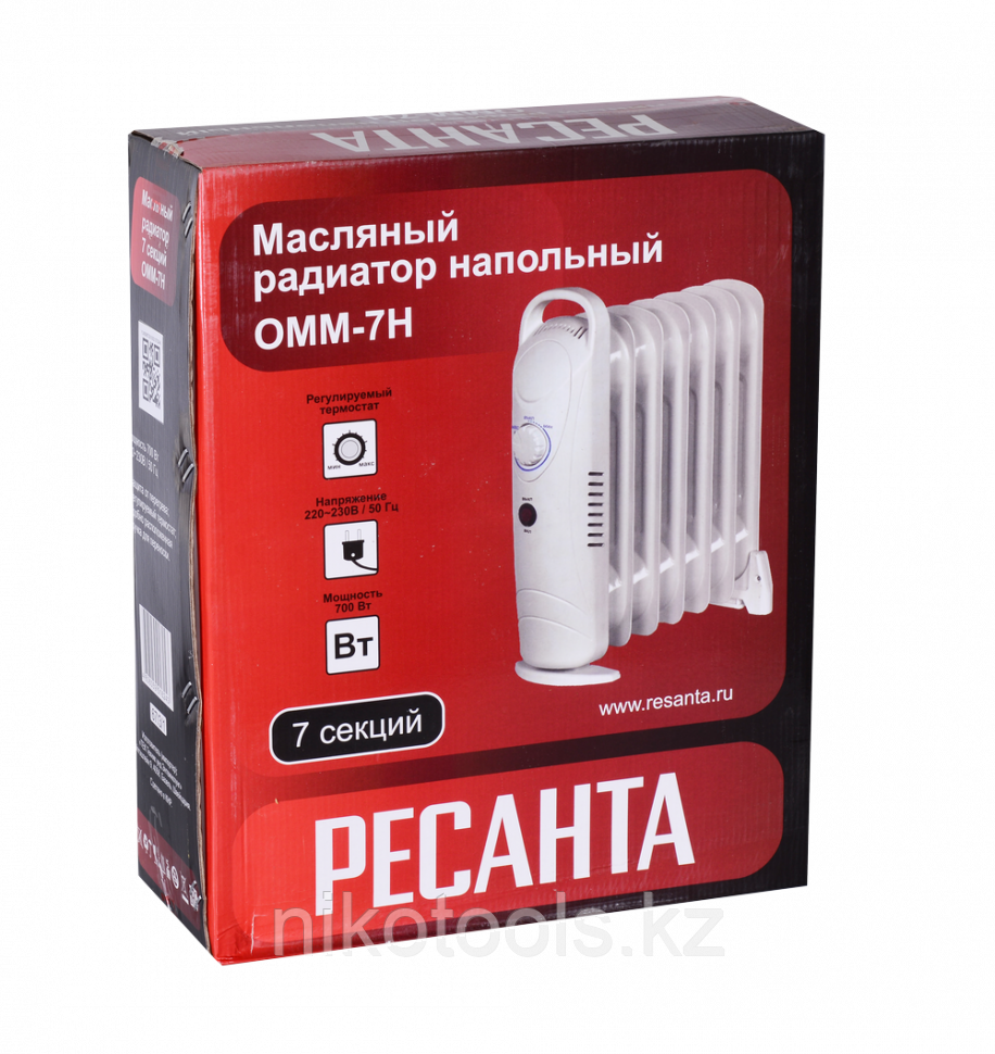Масляный радиатор РЕСАНТА ОММ-7Н (0,7 кВт) - фото 5 - id-p114033351