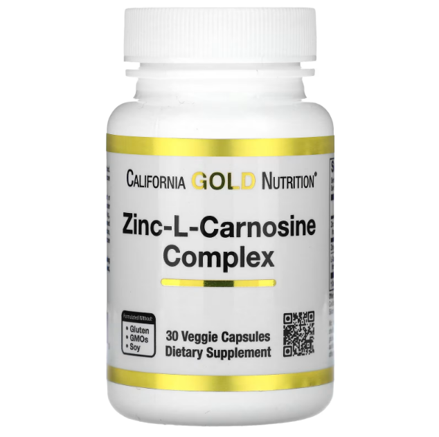 Цинк-Л-карнозин, 30 растительных капсул, California Gold Nutrition - фото 1 - id-p114035895