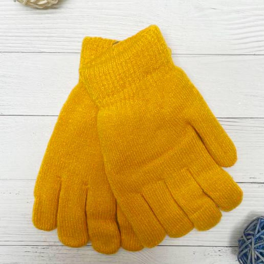 Детские зимние перчатки горчичные - фото 1 - id-p114036245