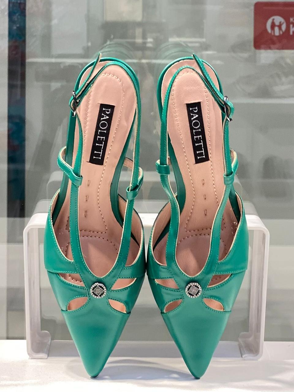 Модные женские босоножки "Paoletti" зеленого цвета купить в Алматы. Новая коллекция женская обувь. - фото 7 - id-p114036359