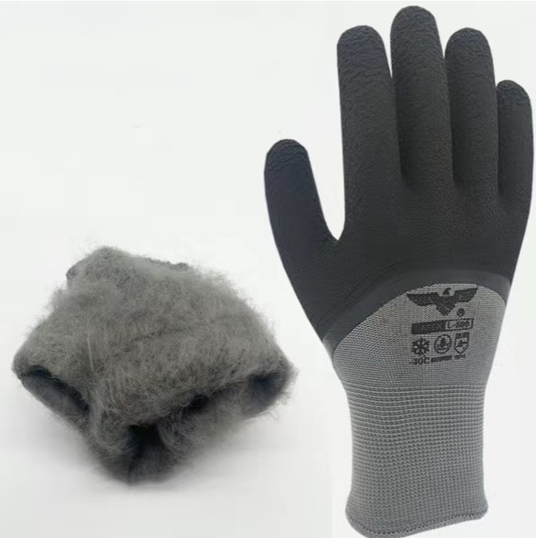 Перчатки прорезиновые черные ЗИМНИЕ -30°C В-37. (240/12) - фото 1 - id-p114036486
