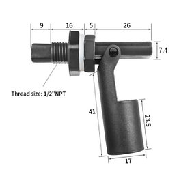 Поплавок датчик уровня воды, боковое крепление 1/2", 220В