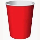Стакан бумажный двухслойный, красный, 350 мл