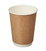 Стакан бумажный двухслойный, крафт, 400 мл