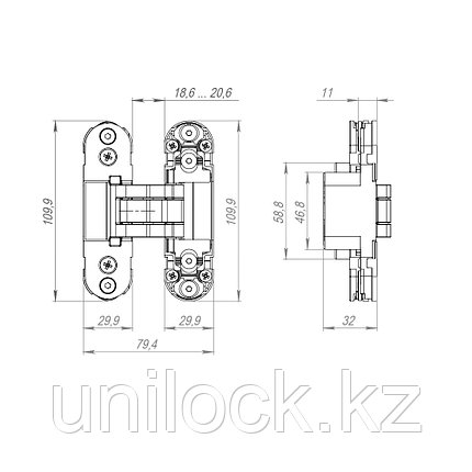 Петля скрытой установки ARMADILLO U3D2000.TG BL черная, фото 2