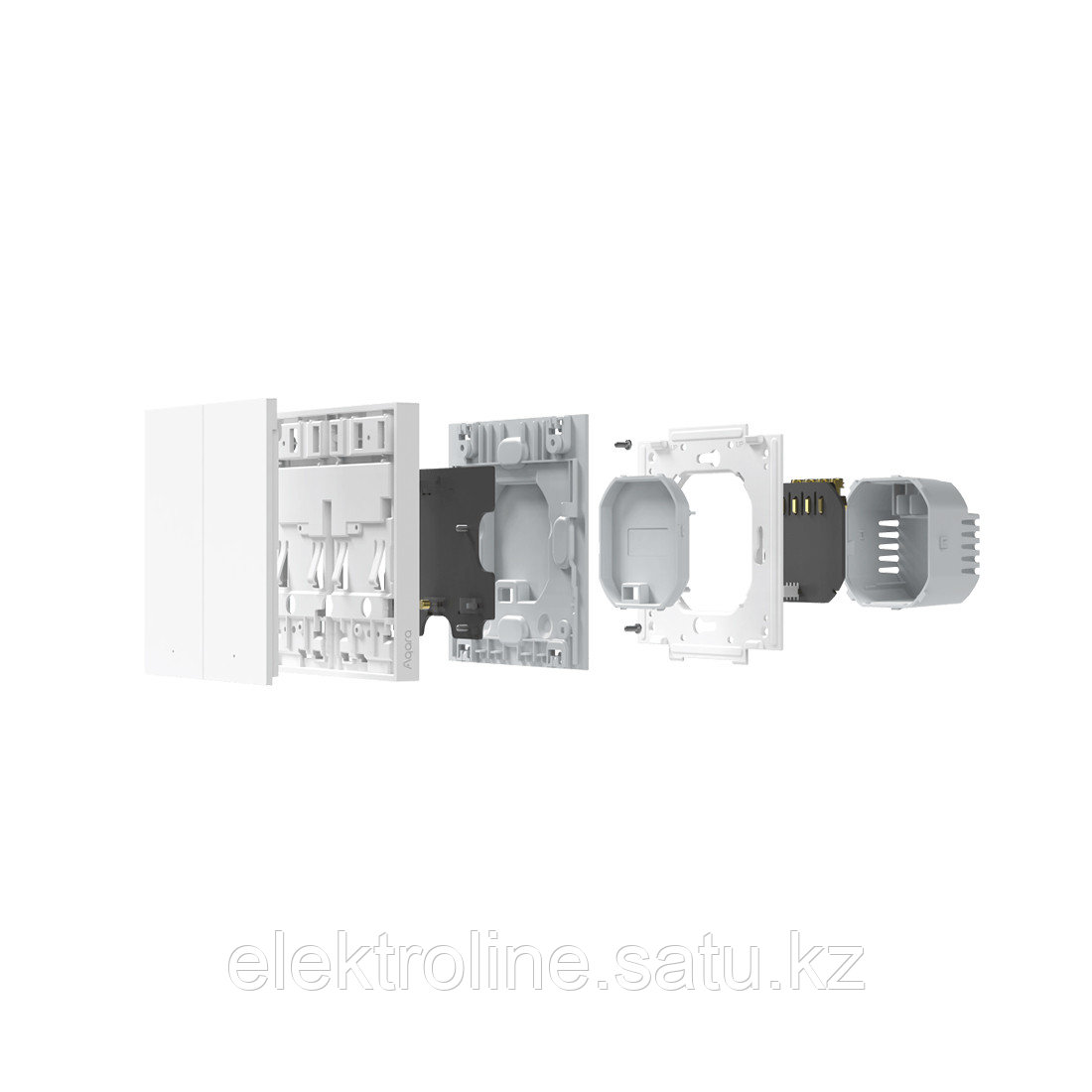 Настенный выключатель AQARA Smart Wall Switch H1(No Neutral, Double Rocker) - фото 3 - id-p114053567