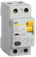 MDV10-2-080-100 IEK Выключатель дифференциальный (УЗО) ВД1-63 2Р 80А 100мА