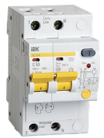 MAD12-2-050-C-030 IEK Дифференциальный автоматический выключатель АД12М 2Р С50 30мА