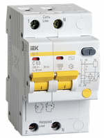 MAD10-2-063-C-030 IEK Дифференциальный автоматический выключатель АД12 2Р 63А 30мА