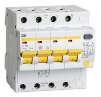 MAD10-4-040-C-300 IEK Дифференциальный автоматический выключатель АД14 4Р 40А 300мА