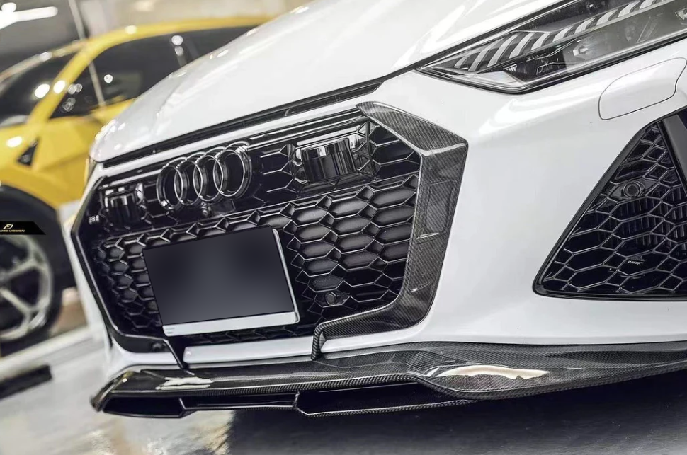 Карбоновая губа переднего бампера для Audi RS6 C8 2019-2024+ - фото 1 - id-p114067575