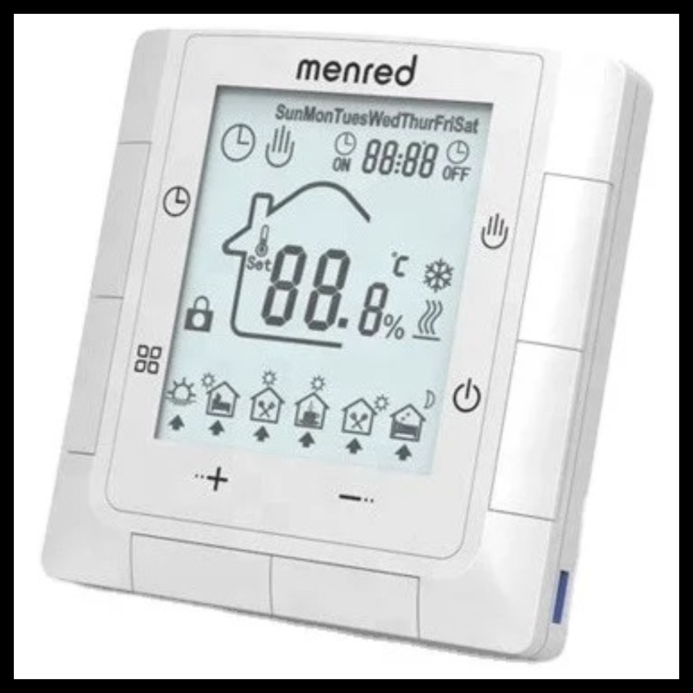 Программируемый сенсорный терморегулятор Menred LS 6.716 (16А) для теплого пола (с датчиком воздуха и пола) - фото 1 - id-p106113307