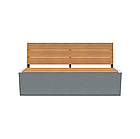 Скамейка из композитного мраморного камня Архитас c деревянным настилом Onda bench two, фото 3