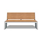 Скамейка из композитного мраморного камня с деревянным настилом Origami two (С-2), фото 3